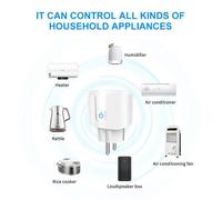 Prise Connectée Wifi, 16A Compatible avec Android iOS Alexa Google Home Assistant Courant Programmable Télécommande App-2PCS