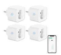 Prise Connectée WiFi 16A Mesure de Consommation Électrique ANTELA Prise Intelligente compatible avec Alexa/Google Home, APP Contrôle, Horaires & Minuterie，4PCs