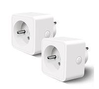 Prise Connectée WiFi, Extrastar Prise Intelligente Compatible avec Alexa et Google Home, Françaises Programmables avec Contrôle à Distance, Contrôle Vocal et Fon Blanc