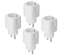 Prise Connectée WiFi Prise Alexa avec Mesure du Courant, Compatible avec Alexa et Google Home, Commande via L'application Smart Life, Prise WiFi 16A 2,4GHz (4 Pièces)