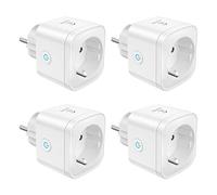 Prise Connectée WiFi (Type F), Prise Intelligente EIGHTREE, Compatible avec Alexa, Google Home, SmartThings, Suivi de la Consommation d'énergie, Contrôle de l'App Smart Life, 16A, Pack de 4