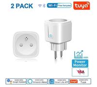 Prise Connectée WiFi - UVERBON - 2 PCS - 16A 3520W - Compatible Alexa et Google Home - Télécommande App