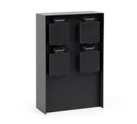 Prise Courant Jardin Noire 4 Voies Acier fin IP54 Colonne Multiprise Extérieur