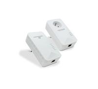 METRONIC 495489 CPL WiFi 1200 Mbps avec Prise Filtre gigogne- Compatible Toutes Box Internet (Fibre, ADSL) - Lot de 2 avec Port Ethernet - Idéal TV, Streaming, Jeux Blanc