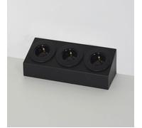 Prise cuisine BARRY - Bloc 3 prises Soft Touch noir