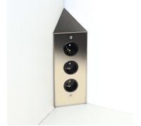 Prise cuisine BRIGHTON - Bloc 3 prises inox brossé