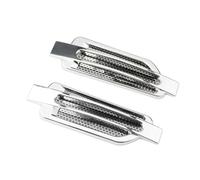 Prise D'Air Capot 2 Pièces Capot De Ventilation Latéral Universel Sortie D'air Évents Décoratifs Capot De Ventilation Véhicule Turbo Capot Turbine Couvercle De Moteur Auto Décoratif(Chrome)