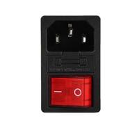 Prise d'alimentation AC-01-2 LEC 320 C14 3 broches, connecteur monté sur panneau, avec interrupteur à bascule rouge Interrupteur Bouton Momentané Bouton(5PCS)