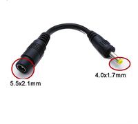 Prise d'alimentation cc, Jack femelle 5.5x2.1mm vers 4.0x1.7mm mâle, connecteur à Angle droit pour caméra d'ordinateur portable CCTV, câbles d'extension