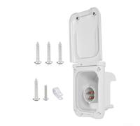 Prise d'alimentation étanche 16 A pour camping-car avec voyant lumineux pour l'état de charge et design à double fixation offrant stabilité et piliers conducteurs améliorés en cuivre (blanc)