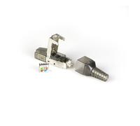 Prise d'alimentation Mach RJ45 STP CAT6, connecteur blindé sans Outil avec Cache-connecteur, Couleur Argent, sans Outils, pour câbles réseau Ethernet (NW-PLS6TL-SL)