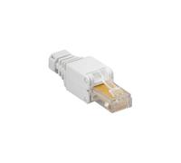 Prise d'alimentation Mach RJ45 UTP CAT5e sans Outil, connecteur réseau sans Outil, avec Cache de connecteur, Couleur Blanche, pour câbles réseau Ethernet LAN, Installation Rapide (NW-PLU5TL-WH)