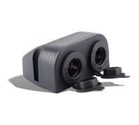 Prise d'allume-cigare Double Port 12V-24V Support Sortie Cigarette Voiture Bateau Moto Noir