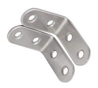 Prise d'angle à angle droit en acier inoxydable, support de 90 degrés en L de service en L pour meubles, étagères, armoire, table et réparation de joints en bois 5pcs argent