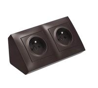 Prise d'angle Prise de Cuisine Prise Prise USB 2 Sockets Prise 45° Prise de Cuisine Marron