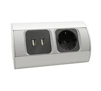 Prise d'angle USB Aluminium, boîtier électrique, multiprise, Bloc Prise schuko Schutzkontakt Type F