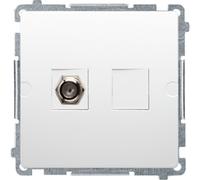 Prise d'antenne individuelle type F (module) blanc brillant Contact Simon BMAF1.01/11