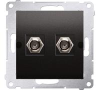 Prise d'antenne Prise finale Inserts modulaires "F" double anthracite Contact Simon 54 Premium DASF2.01/48