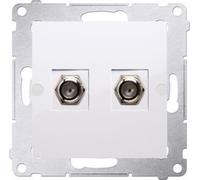 Prise d'antenne Prise finale Inserts modulaires "F" double blanc Contact Simon 54 Premium DASF2.01/11