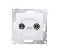 Prise d'antenne R- TV Prise de passage 10dB blanc brillant Simon 54 PremiumContact™ Simon DAP10.01/11