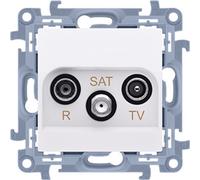 Prise d'antenne terminale R- TV- SAT pour boîte de passage R -TV -SAT - 1.5 dB blanc contact Simon 10 CASK.01/11