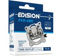 Prise d'antenne TV Universelle TVE-101,Prise terminale TV-R encastré 2 connecteurs,Convient pour Terrestre TNT DVB-T/T2,Câble DVB-C,Radio,FM,Dab+,2 Sorties(Q282)