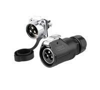 Prise d'aviation étanche LP28 à fil de verrouillage, 2 conducteurs, 3 conducteurs, courant 50 A, prise de charge rapide(3 core flange)