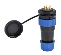 Prise d'aviation IP68 étanche SP28 Écrou arrière Soudage Mâle Femelle Connecteur d'alimentation 380 V 25 A Matériau PA66 PA6 Robuste pour équipements de Communication, (6 Broches)