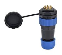 Prise d'aviation IP68 étanche SP28 Écrou arrière Soudage Mâle Femelle Connecteur d'alimentation 380 V 25 A Matériau PA66 PA6 Robuste pour équipements de Communication, (8 Broches)