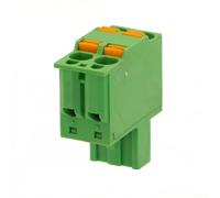 Prise de bornier verte, pas de 0,08 mm, connecteur de fil à double bouton à ressort enfichable, câblage outil, montage PCB haute densité pour contrôle industriel (2P)