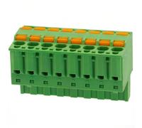 Prise de bornier verte, pas de 5,08 mm, connecteur de câblage à double bouton à ressort enfichable, installation sans outil, montage PCB haute densité pour applications de contrôle industriel (8P)