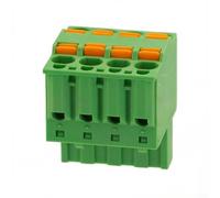 Prise de bornier verte, pas de 5,08 mm, connecteur de câblage à double bouton à ressort enfichable, installation sans outil, montage PCB haute densité pour applications de contrôle industriel (4P)