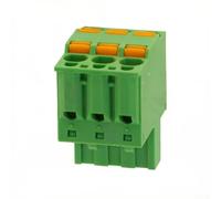 Prise de bornier verte, pas de 5,08 mm, connecteur de câblage à double bouton à ressort enfichable, installation sans outil, montage PCB haute densité pour applications de contrôle industriel (3P)