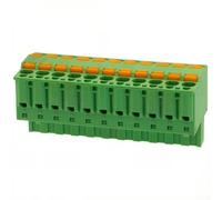 Prise de bornier verte, pas de 5,08 mm, connecteur de câblage à double bouton à ressort enfichable, installation sans outil, montage PCB haute densité pour applications de contrôle industriel (11P)