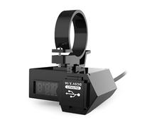 Prise de charge de téléphone pour moto avec interrupteurs, voltmètre, montage sur guidon, double USB, prise de charge rapide, compteur de tension LED