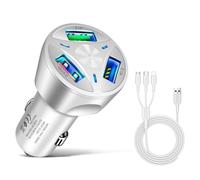 Prise de charge de voiture portable à 3 ports 35 W Adaptateur de charge rapide USB avec lumière LED pour une utilisation facile la nuit Large compatibilité