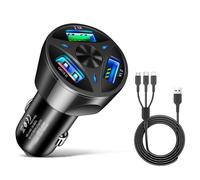 Prise de charge de voiture portable à 3 ports 35 W Adaptateur de charge rapide USB avec lumière LED pour une utilisation facile la nuit Large compatibilité