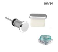 Prise de charge en métal type-c,2 pièces/ensemble,Anti-poussière,3.5mm,prise pour écouteurs,pour Samsung,Huawei,Xiaomi,accessoires de téléphone intelligent - Type silver
