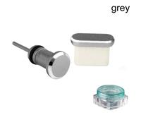 Prise de charge en métal type-c,2 pièces/ensemble,Anti-poussière,3.5mm,prise pour écouteurs,pour Samsung,Huawei,Xiaomi,accessoires de téléphone intelligent - Type grey