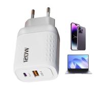 Prise de charge rapide, bloc mural à charge rapide | Adaptateur de charge rapide 120 W | Bloc de charge à double port haute vitesse, prise de charge rapide, chargeur de téléphone portable pour