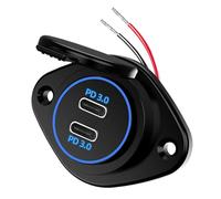 Prise de Charge USB pour Voiture, Prise de Charge Rapide pour Voiture, Prise de Rapide pour Bus USB 12 V/24 V 2 Ports, Électronique Automobile étanche avec lumière LED pour enregistreur de véhi