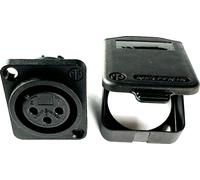Prise de charge XLR D 3 broches femelle avec capuchon d'étanchéité