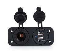 Prise de Chargeur USB, Dual USB Car Auto Allume-Cigare Socket Splitter 12V Power Adapter Outlet pour Car Boat Marine Mobile