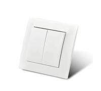 Prise De Courant 16 A, Norme Européenne, Électrique Standard Avec Terre, Fiches Murales 86 Mm X, Plastique Blanc Ignifugé(2 Gang 1 Way Switch)