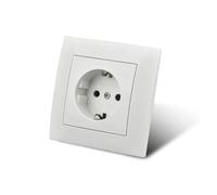 Prise de courant 16 A standard UE, prise murale standard avec terre, 86 mm x 86 mm, plastique ignifuge(1 Socket With Ground)