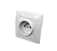 Prise de courant 16 A standard UE, prise murale standard avec terre, 86 mm x 86 mm, plastique ignifuge(1 Socket France)
