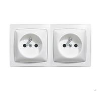 Legrand Prise de courant 2x2P+T ASL 086076 à borne automatique en saillie Blanc 9003G