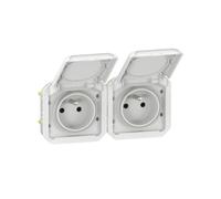Legrand Prise de courant Plexo 069642l - 2 x 2P+T - horizontale - blanche - composable