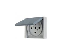 Prise de courant 20A 3P+N+T Plexo IP44 - Complet encastré - Gris Gris