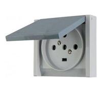 Prise de courant 20A 3P+N+T Plexo IP44 - Complet encastré - Gris Gris